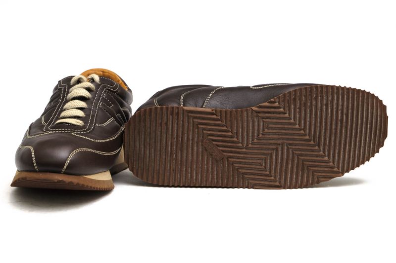 Hermes Shoes Sneakers Shoes Low Cut Ladies Women Leather Dark Brown Quick H