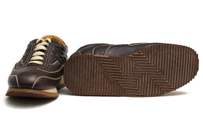 Hermes Shoes Sneakers Shoes Low Cut Ladies Women Leather Dark Brown Quick H