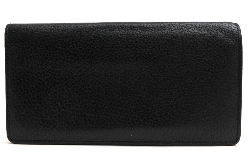 Louis Vuitton Long Wallet Men Leather Genuine Leather Black M58192 Portefeuille