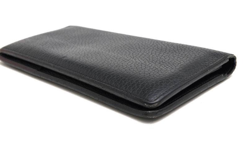 Louis Vuitton Long Wallet Men Leather Genuine Leather Black M58192 Portefeuille