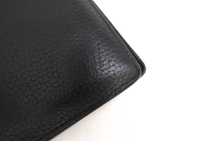 Louis Vuitton Long Wallet Men Leather Genuine Leather Black M58192 Portefeuille