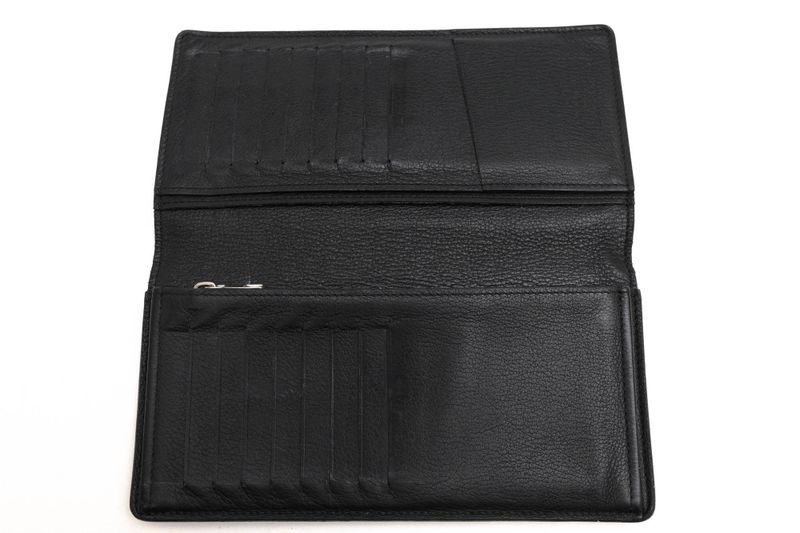 Louis Vuitton Long Wallet Men Leather Genuine Leather Black M58192 Portefeuille