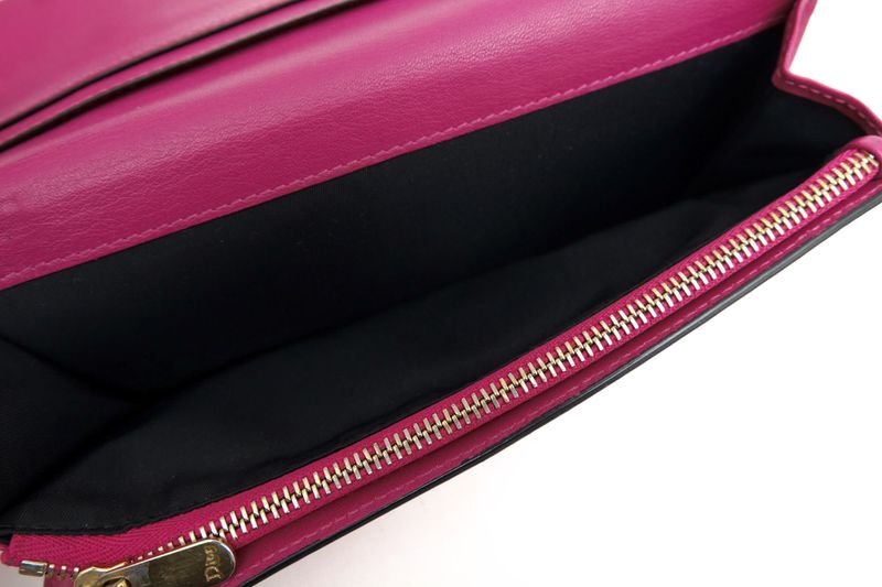 Christian Dior/Christian Dior Long Wallet Ladies Women Women's Leather Genuine
