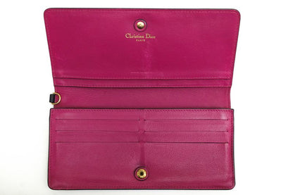 Christian Dior/Christian Dior Long Wallet Ladies Women Women's Leather Genuine