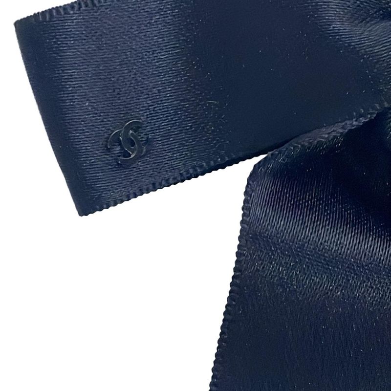 Chanel Barrette - Black And Silver Ribbon