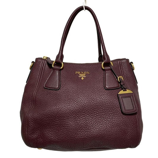 Prada Handbag - Purple Leather Tag Leather