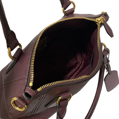 Prada Handbag - Purple Leather Tag Leather