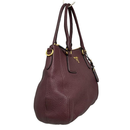 Prada Handbag - Purple Leather Tag Leather