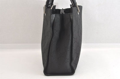 Gucci Bamboo 2way Shoulder Handbag GG Nylon 0021016 Black 2647n