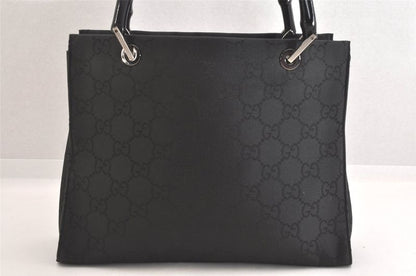 Gucci Bamboo 2way Shoulder Handbag GG Nylon 0021016 Black 2647n