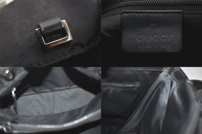 Gucci Bamboo 2way Shoulder Handbag GG Nylon 0021016 Black 2647n