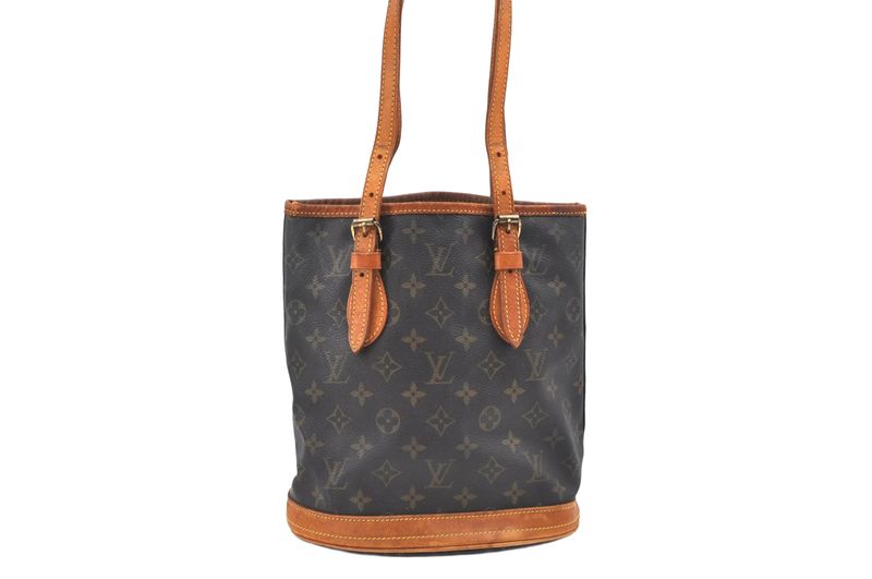Louis Vuitton Monogram Bucket PM Shoulder Tote Bag M42238 Junk 1191n