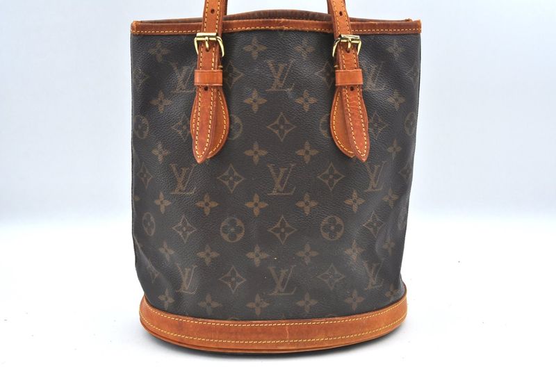 Louis Vuitton Monogram Bucket PM Shoulder Tote Bag M42238 Junk 1191n