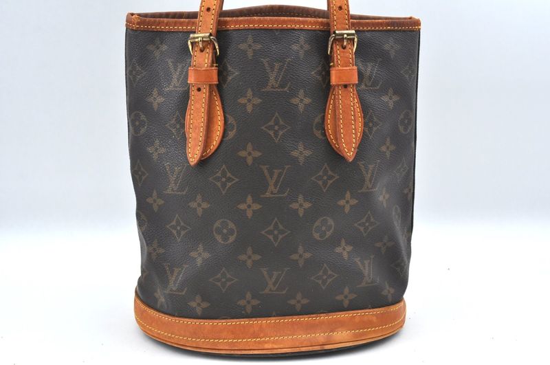 Louis Vuitton Monogram Bucket PM Shoulder Tote Bag M42238 Junk 1191n