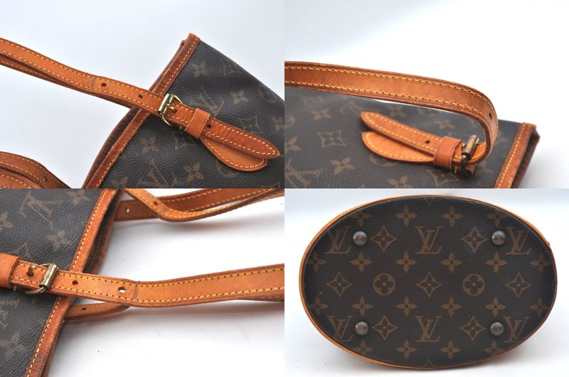 Louis Vuitton Monogram Bucket PM Shoulder Tote Bag M42238 Junk 1191n