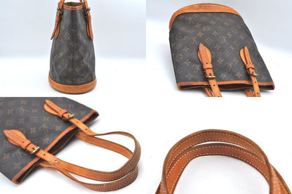 Louis Vuitton Monogram Bucket PM Shoulder Tote Bag M42238 Junk 1191n