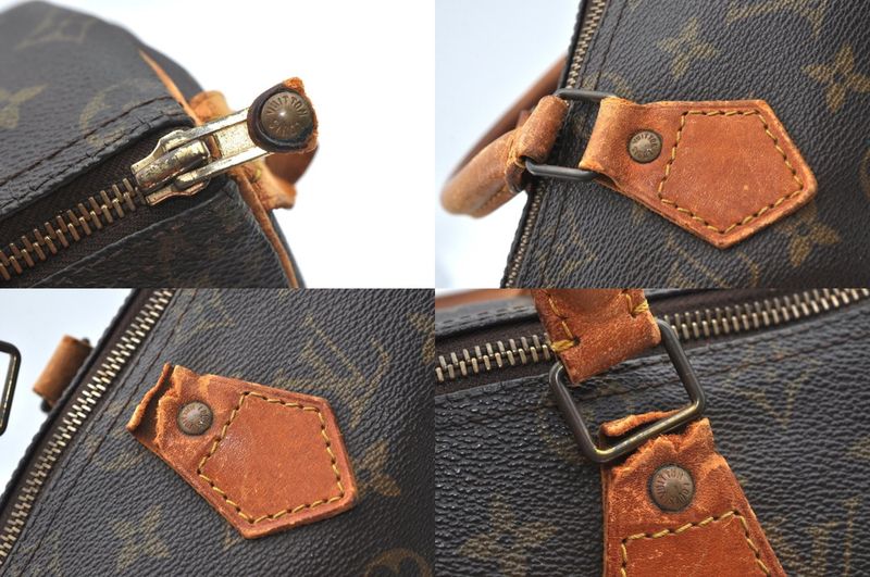 Louis Vuitton Monogram Speedy 25 Boston Handbag M41528 LV Junk 2232n