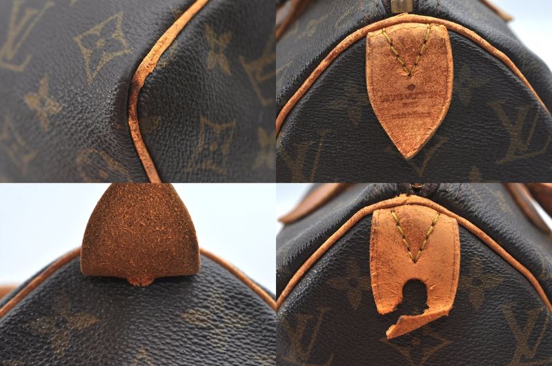 Louis Vuitton Monogram Speedy 25 Boston Handbag M41528 LV Junk 2232n