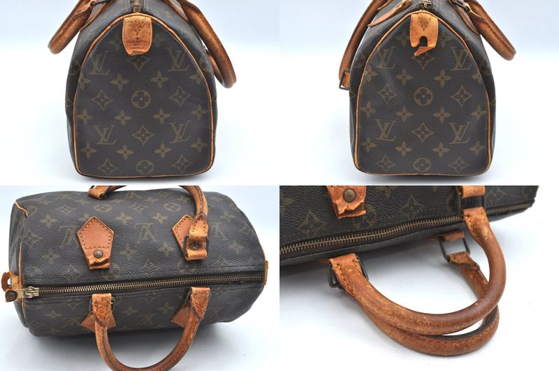Louis Vuitton Monogram Speedy 25 Boston Handbag M41528 LV Junk 2232n