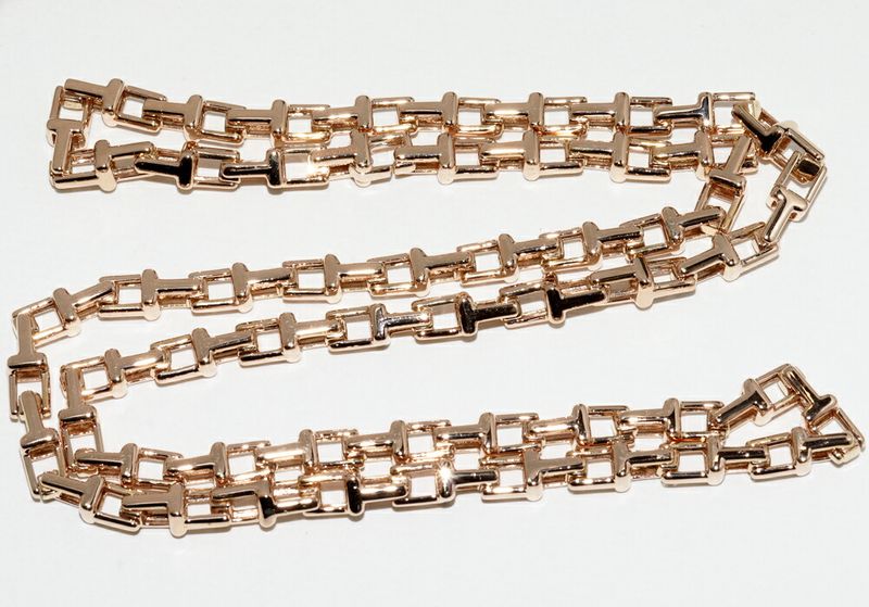 Tiffany & Co Chain Necklace 18K Pink Gold T Narrow Chain Necklace
