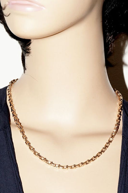 Tiffany & Co Chain Necklace 18K Pink Gold T Narrow Chain Necklace