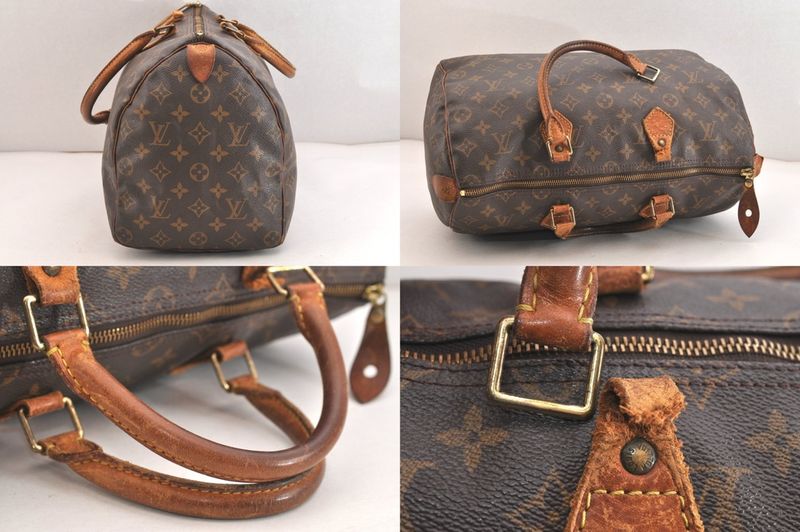 Louis Vuitton Monogram Speedy 35 Hand Boston Bag M41524 LV Junk 3513n