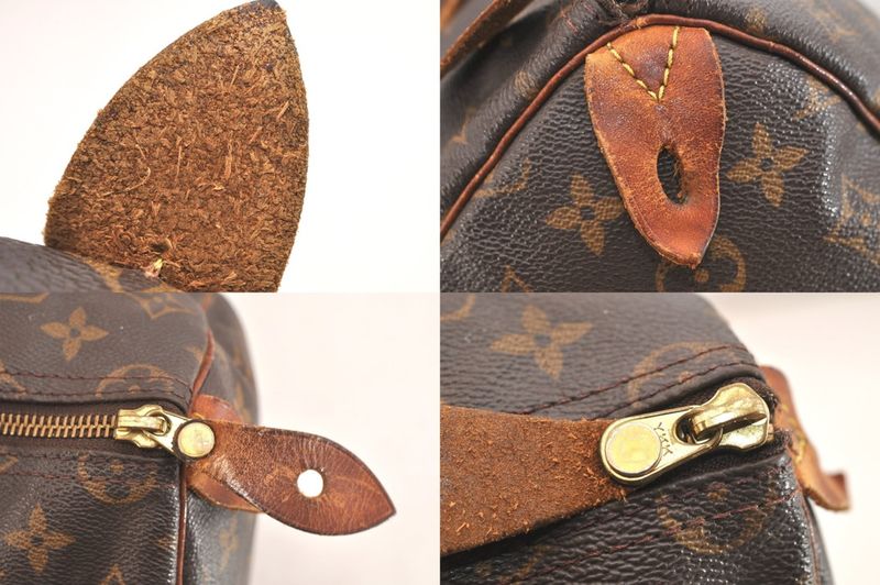 Louis Vuitton Monogram Speedy 35 Hand Boston Bag M41524 LV Junk 3513n