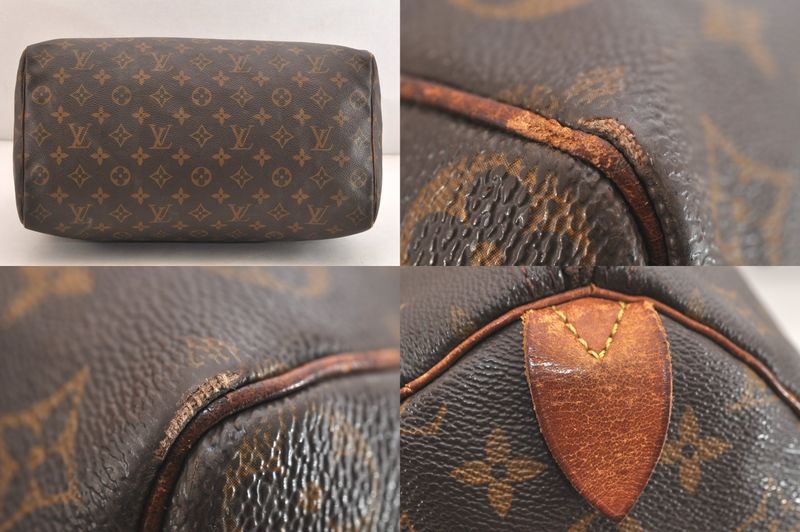 Louis Vuitton Monogram Speedy 35 Hand Boston Bag M41524 LV Junk 3513n