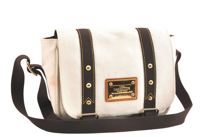 Louis Vuitton Antigua Buzas PM Shoulder Cross Bag White M40042 LV 3529n