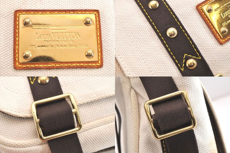 Louis Vuitton Antigua Buzas PM Shoulder Cross Bag White M40042 LV 3529n