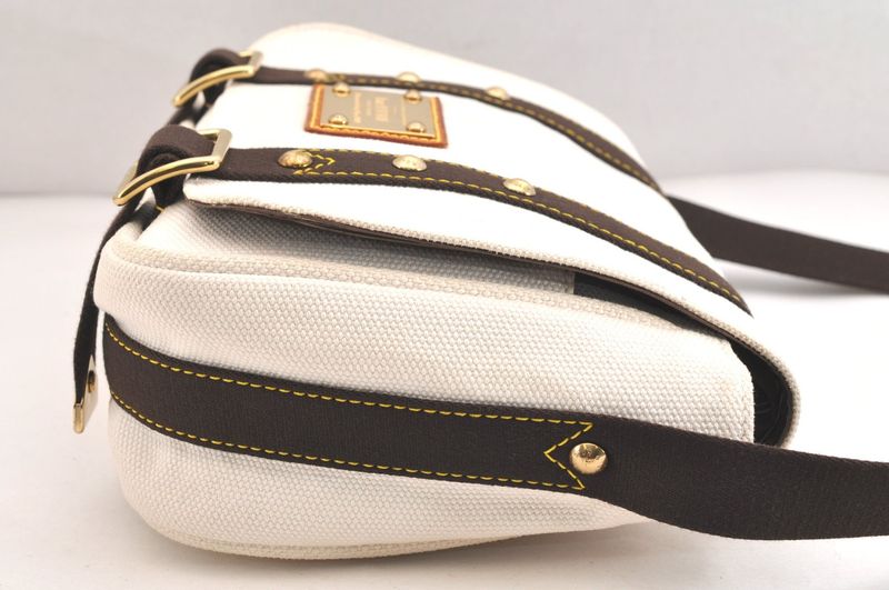 Louis Vuitton Antigua Buzas PM Shoulder Cross Bag White M40042 LV 3529n