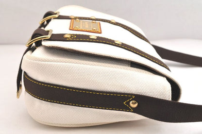 Louis Vuitton Antigua Buzas PM Shoulder Cross Bag White M40042 LV 3529n