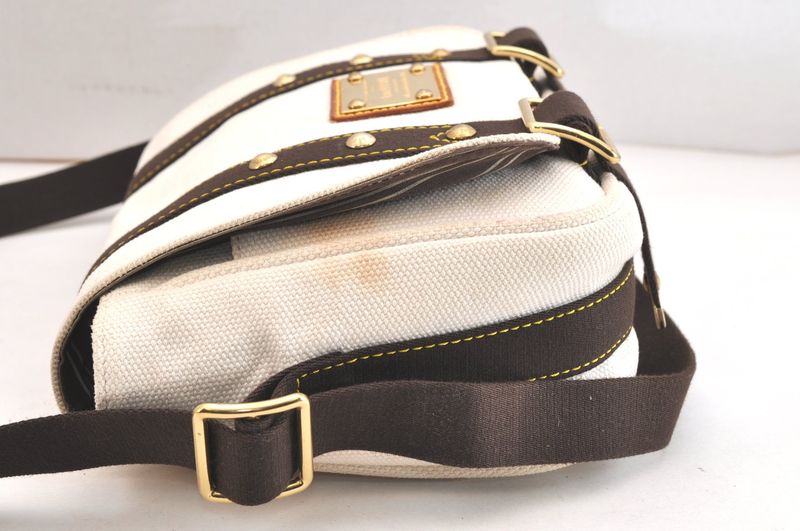 Louis Vuitton Antigua Buzas PM Shoulder Cross Bag White M40042 LV 3529n