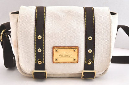 Louis Vuitton Antigua Buzas PM Shoulder Cross Bag White M40042 LV 3529n