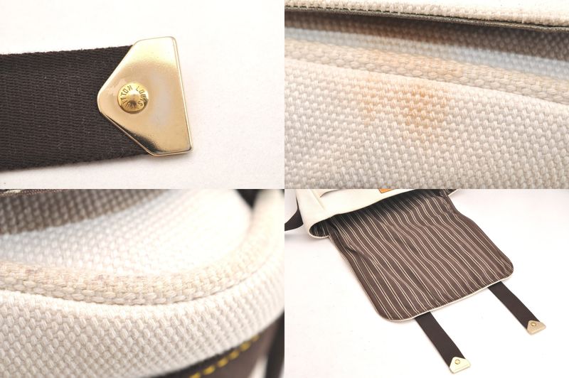 Louis Vuitton Antigua Buzas PM Shoulder Cross Bag White M40042 LV 3529n