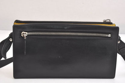 Fendi Monster 2way Shoulder Long Wallet Bugs Leather Black 3557n