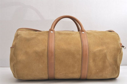 Louis Vuitton Suede Keepall Bandouliere 50 Travel Boston Bag LV Beige 3646n