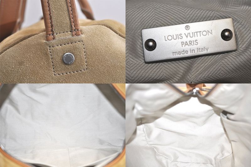 Louis Vuitton Suede Keepall Bandouliere 50 Travel Boston Bag LV Beige 3646n