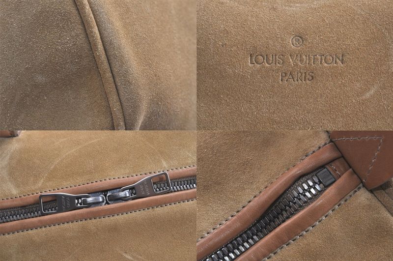 Louis Vuitton Suede Keepall Bandouliere 50 Travel Boston Bag LV Beige 3646n