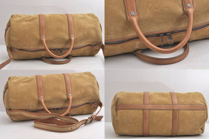 Louis Vuitton Suede Keepall Bandouliere 50 Travel Boston Bag LV Beige 3646n