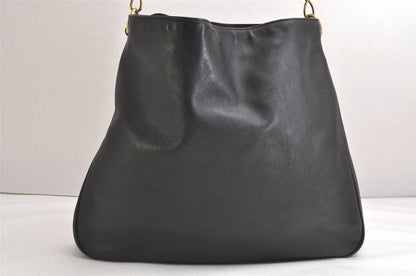 Gucci Bamboo 2way Shoulder Handbag Leather 0011577 Black Junk 3703n