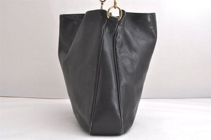 Gucci Bamboo 2way Shoulder Handbag Leather 0011577 Black Junk 3703n