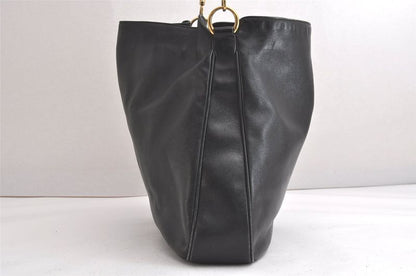 Gucci Bamboo 2way Shoulder Handbag Leather 0011577 Black Junk 3703n