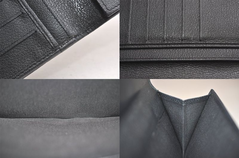 Chanel Butterfly Camellia Lambskin CC Logo Long Wallet Black 3714n