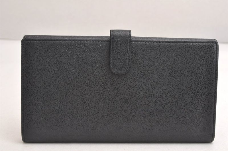 Chanel Butterfly Camellia Lambskin CC Logo Long Wallet Black 3714n