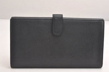 Chanel Butterfly Camellia Lambskin CC Logo Long Wallet Black 3714n