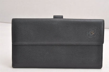 Chanel Butterfly Camellia Lambskin CC Logo Long Wallet Black 3714n