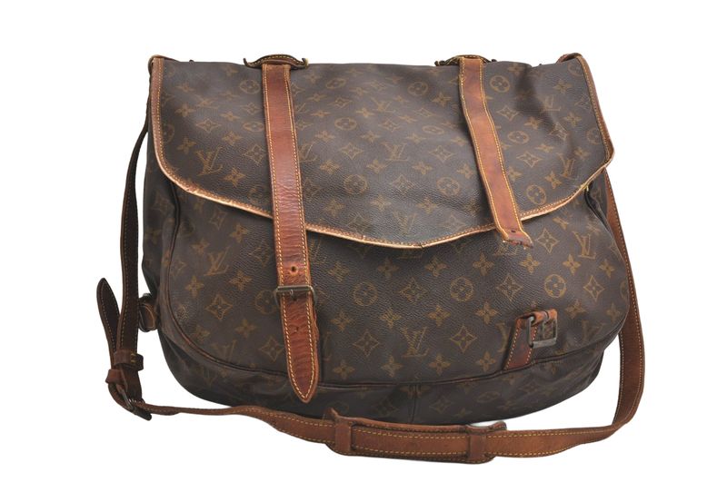 Louis Vuitton Monogram Saumur 43 Shoulder Cross Bag M42252 LV 3826n