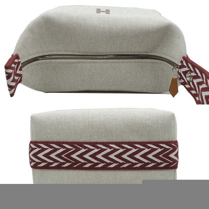 Hermes Brid A Brag PM Rouge Ash Silver Hardware Canvas Handbag Pouch