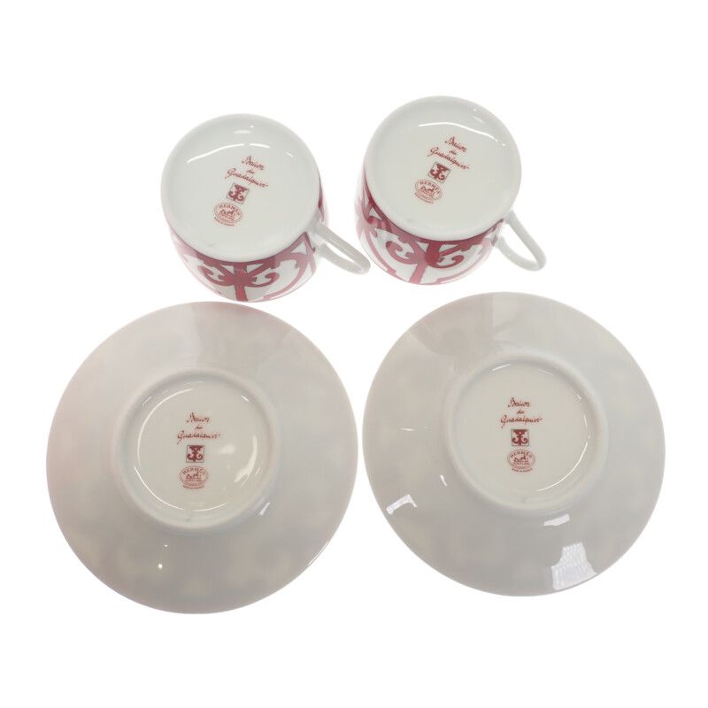 Hermes Tea Cup & Saucer Gadarkivir 2pcs P011016p Tableware Porcelain Red Men